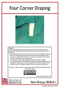 Clinical skills instruction booklet cover page, four corner draping
